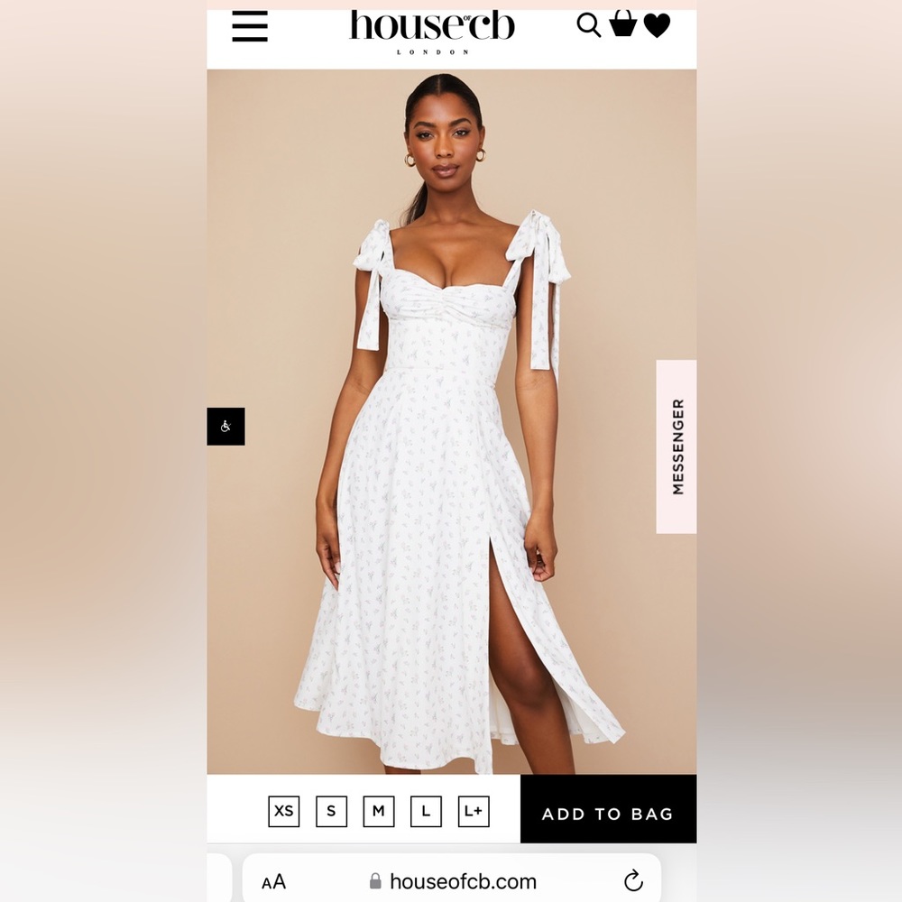 House of CB Alicia WHITE FLORAL MIDI SUNDRESS